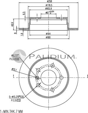 Ashuki P331-035 - Тормозной диск autospares.lv