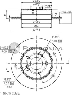 Ashuki P331-037 - Тормозной диск autospares.lv