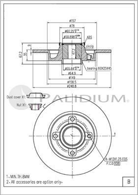Ashuki P331-026 - Тормозной диск autospares.lv