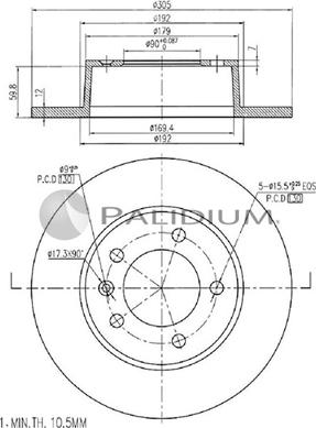 Ashuki P331-020 - Тормозной диск autospares.lv