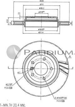 Ashuki P331-023 - Тормозной диск autospares.lv