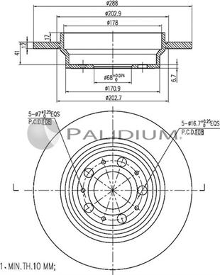 Ashuki P331-027 - Тормозной диск autospares.lv