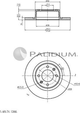 Ashuki P331-072 - Тормозной диск autospares.lv