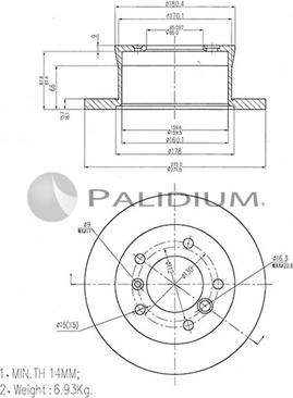 Ashuki P331-077 - Тормозной диск autospares.lv