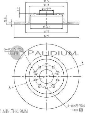 Ashuki P331-103 - Тормозной диск autospares.lv