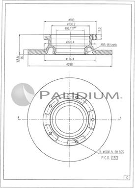 Ashuki P331-130 - Тормозной диск autospares.lv