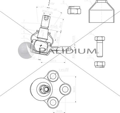 Ashuki PAL5-4015 - Шаровая опора, несущий / направляющий шарнир autospares.lv