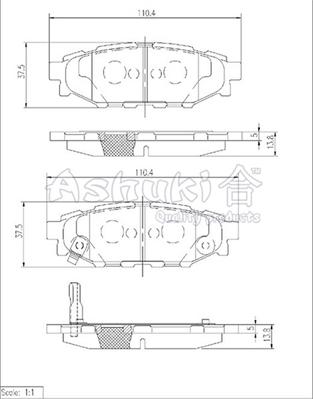 Ashuki S011-50 - Тормозные колодки, дисковые, комплект autospares.lv