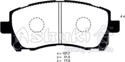 Ashuki S011-16 - Тормозные колодки, дисковые, комплект autospares.lv