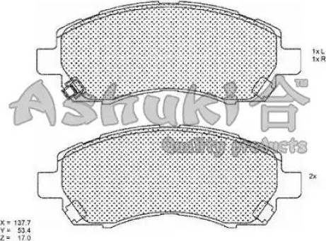 Ashuki S011-25 - Тормозные колодки, дисковые, комплект autospares.lv