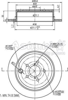 Ashuki S017-48 - Тормозной диск autospares.lv