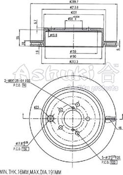 Ashuki S017-53 - Тормозной диск autospares.lv