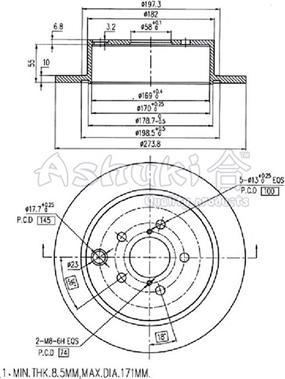 Ashuki S017-52 - Тормозной диск autospares.lv