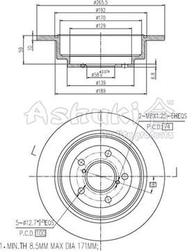 Ashuki S017-15 - Тормозной диск autospares.lv