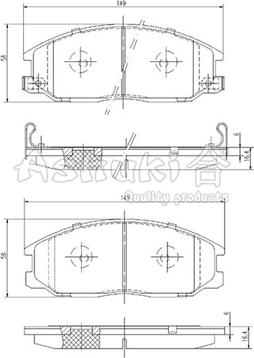 Ashuki SY010-12 - Тормозные колодки, дисковые, комплект autospares.lv