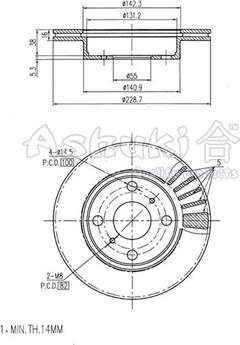 Ashuki T601-05 - Тормозной диск autospares.lv