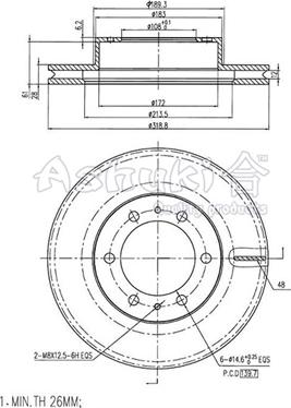 Ashuki T603-04 - Тормозной диск autospares.lv