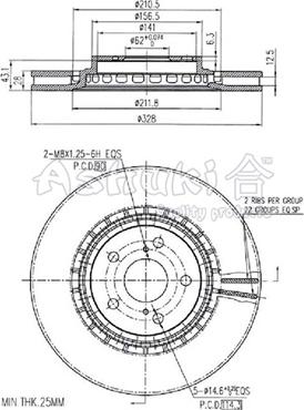 Ashuki T603-85 - Тормозной диск autospares.lv