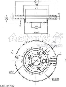 Ashuki T603-83 - Тормозной диск autospares.lv