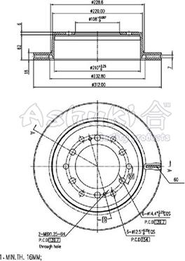 Ashuki T603-82 - Тормозной диск autospares.lv