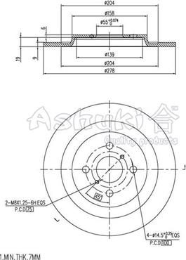 Ashuki T603-38 - Тормозной диск autospares.lv