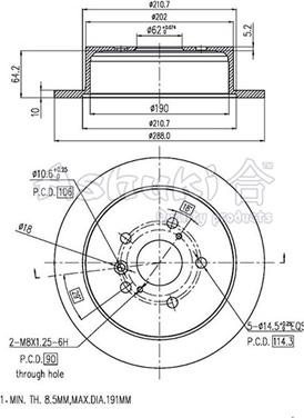 Ashuki T603-32 - Тормозной диск autospares.lv