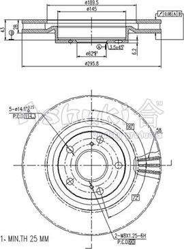 Ashuki T603-37 - Тормозной диск autospares.lv