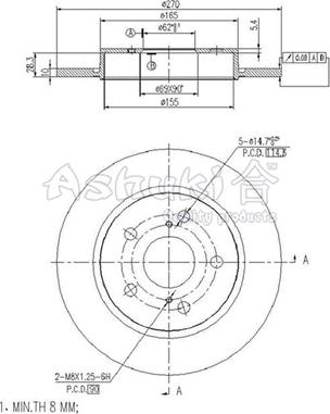 Ashuki T603-25 - Тормозной диск autospares.lv