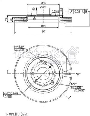 Ashuki T602-86 - Тормозной диск autospares.lv