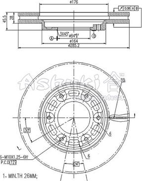 Ashuki T602-77 - Тормозной диск autospares.lv