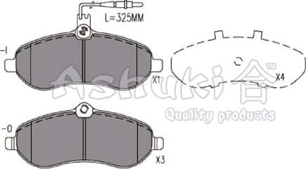 Ashuki T114-71 - Тормозные колодки, дисковые, комплект autospares.lv