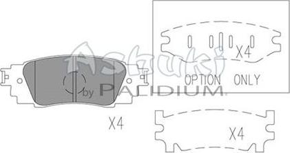 Ashuki T114-73 - Тормозные колодки, дисковые, комплект autospares.lv