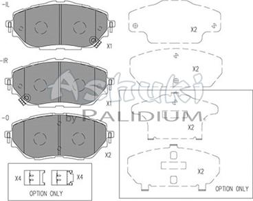 Ashuki T114-72 - Тормозные колодки, дисковые, комплект autospares.lv