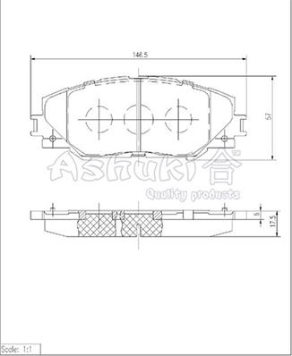 Ashuki T113-15 - Тормозные колодки, дисковые, комплект autospares.lv