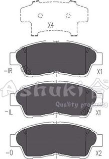 Ashuki T112-15 - Тормозные колодки, дисковые, комплект autospares.lv