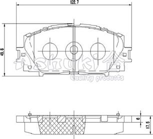 Ashuki T112-76 - Тормозные колодки, дисковые, комплект autospares.lv