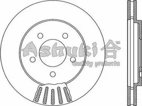 Ashuki US104303 - Тормозной диск autospares.lv