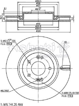 Ashuki Y089-54 - Тормозной диск autospares.lv