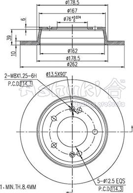 Ashuki Y089-57 - Тормозной диск autospares.lv