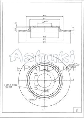 Ashuki Y089-76 - Тормозной диск autospares.lv