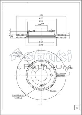 Ashuki Y089-71 - Тормозной диск autospares.lv