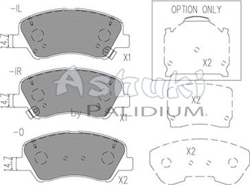 Ashuki Y029-59 - Тормозные колодки, дисковые, комплект autospares.lv