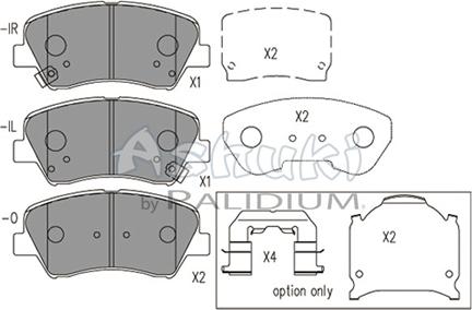 Ashuki Y029-54 - Тормозные колодки, дисковые, комплект autospares.lv