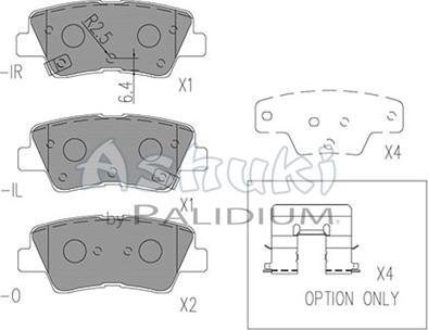 Ashuki Y029-55 - Тормозные колодки, дисковые, комплект autospares.lv