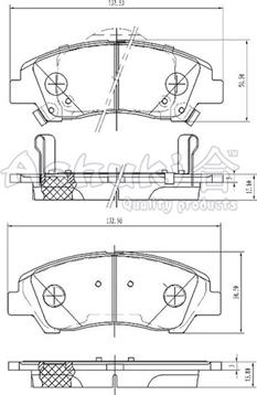 Ashuki Y029-53 - Тормозные колодки, дисковые, комплект autospares.lv