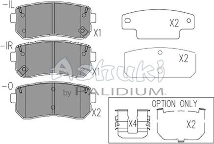 Ashuki Y029-63 - Тормозные колодки, дисковые, комплект autospares.lv