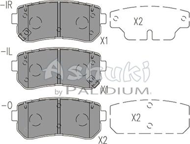 Ashuki Y029-62 - Тормозные колодки, дисковые, комплект autospares.lv