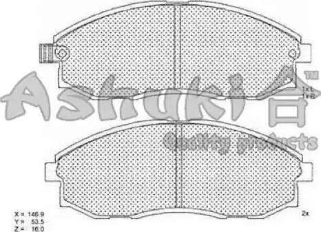 Ashuki Y029-30 - Тормозные колодки, дисковые, комплект autospares.lv