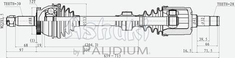 Ashuki Y102-07 - Приводной вал autospares.lv