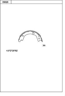 Asimco K9029 - Комплект тормозных колодок, барабанные autospares.lv